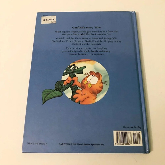 Vintage 1989 Garfields Furry Tales  Jim Davis Book Hardcover - Picture 3 of 16
